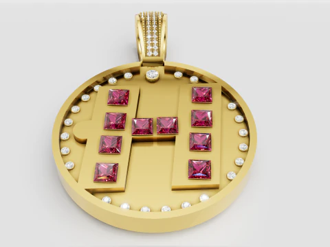 골드 레터 펜던트 3D 프린트 모델