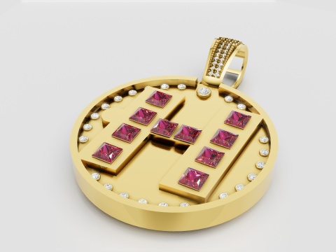 Gold letter pendant 3D Print Model