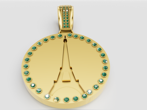 Gold clock pendant 3D Baskı Modeli