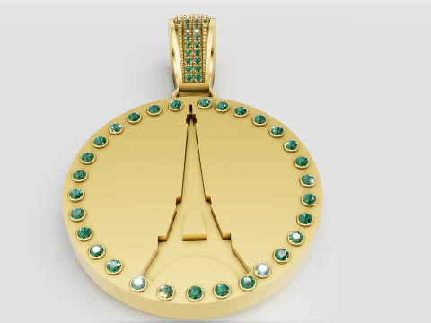 Altın saat kolye 3D Baskı Modeli