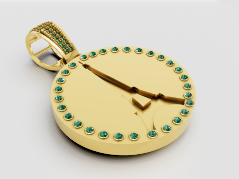 Gold clock pendant 3D Принт Модель