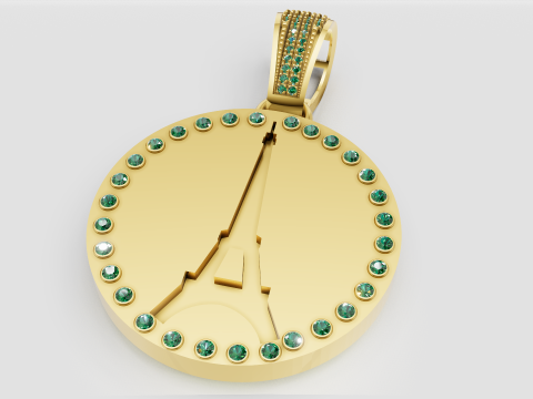 Gold clock pendant 3D Принт Модель