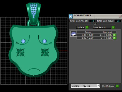 Golden Tragedy Mask Pendant 3D Print Model