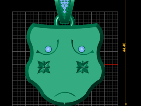 Golden Tragedy Mask Pendant 3D Print Model