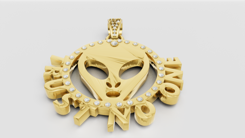 Alien pendant 3D Baskı Modeli .c4d .max .obj .3ds .fbx .stl .blend