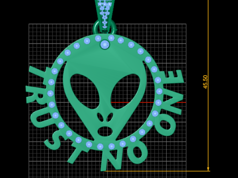 Alien pendant 3D Baskı Modeli