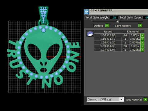 Alien pendant 3D Print Model