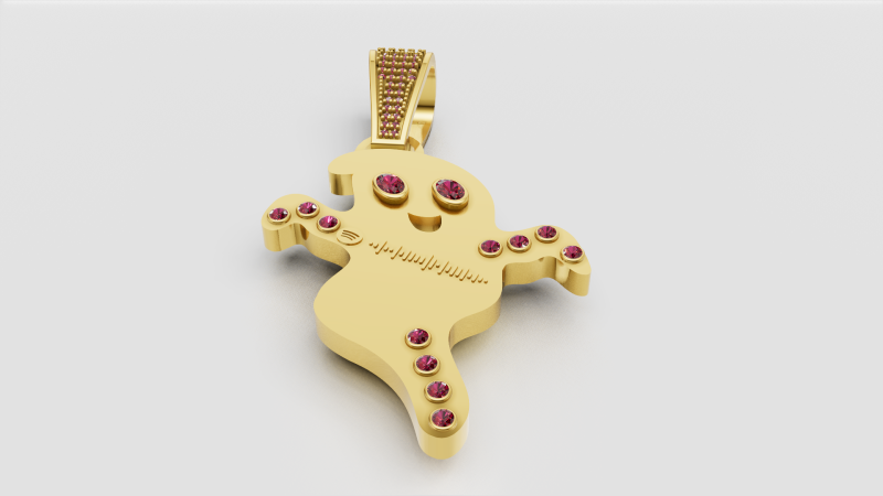 Smiling Ghost Pendant Modèles 3D en vedette .c4d .max .obj .3ds .fbx .stl .blend
