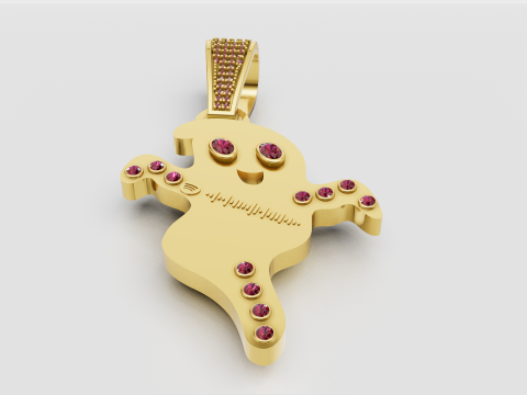 Smiling Ghost Pendant Modèles 3D en vedette