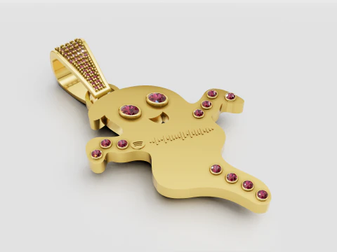 Smiling Ghost Pendant 3D Print Model