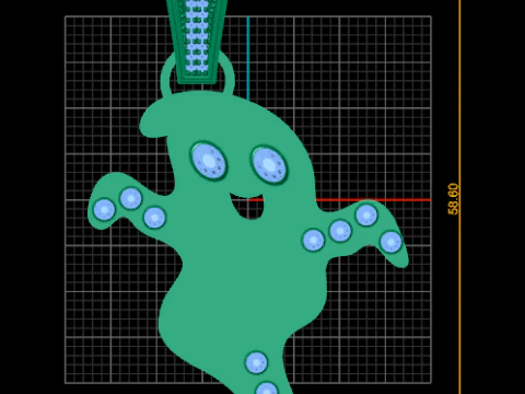 Smiling Ghost Pendant 3D Print Model