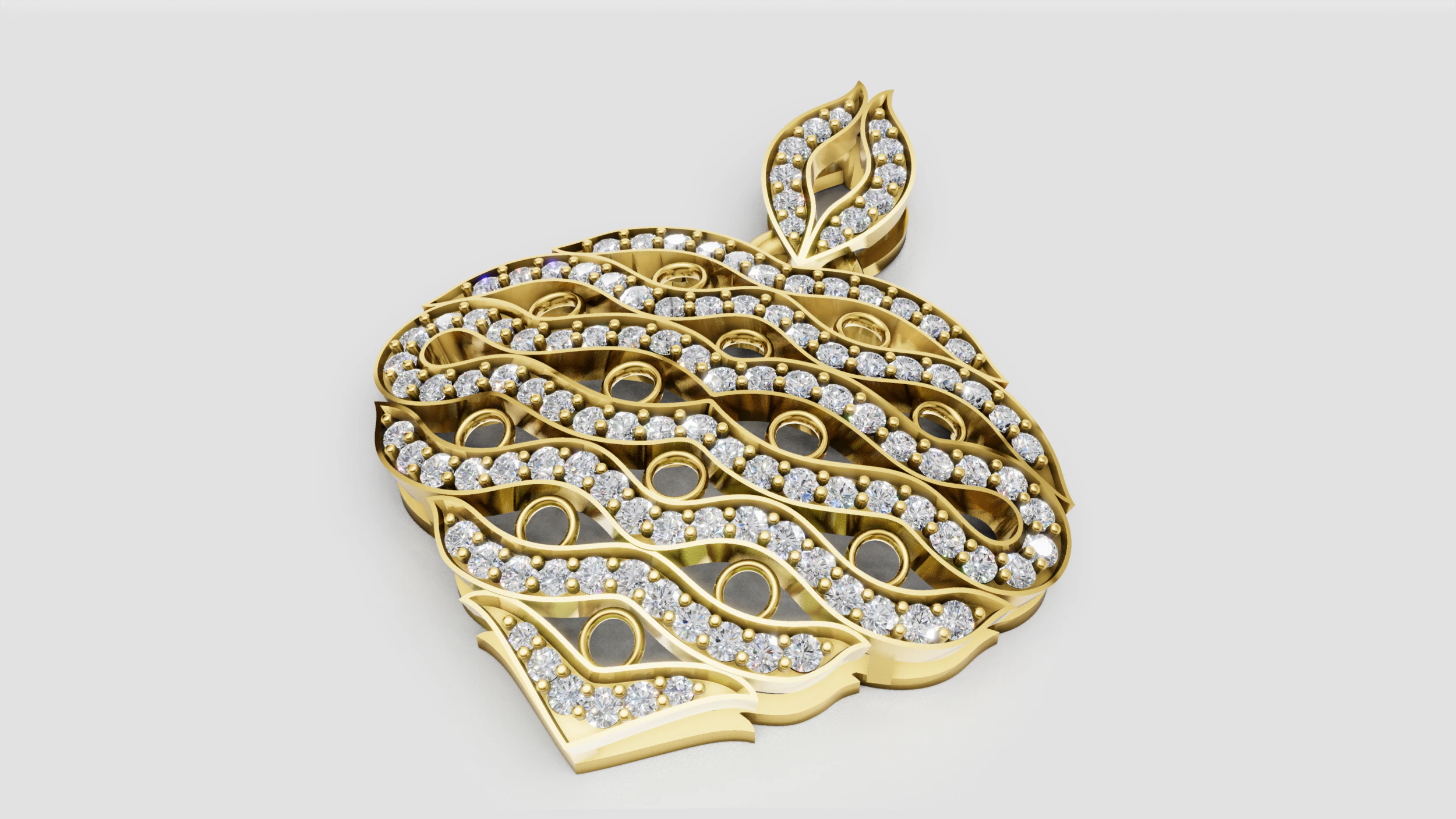 Luxury gold pendant 3D Print Model .c4d .max .obj .3ds .fbx .stl .blend 