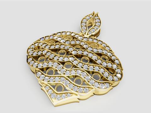 Luxury gold pendant 3D Print Model