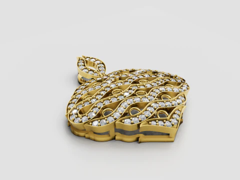 Luxury gold pendant 3D Print Model