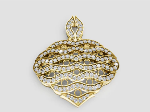 Luxury gold pendant 3D Print Model