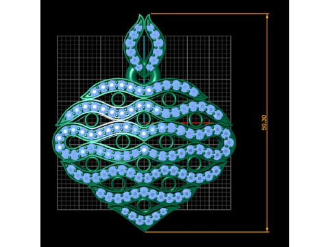 Luxury gold pendant 3D Print Model
