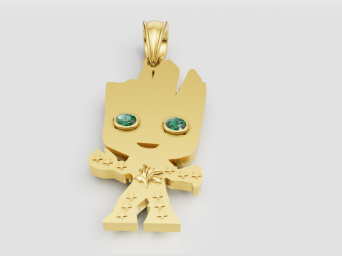 Tree character pendant 3Dプリントモデル