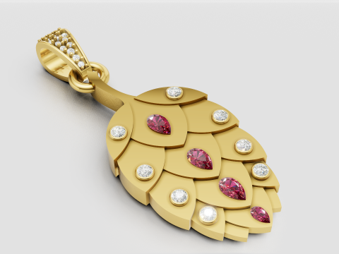 Pinecone pendant 3Dプリントモデル
