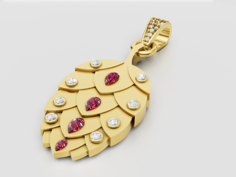 Pinecone pendant 3Dプリントモデル