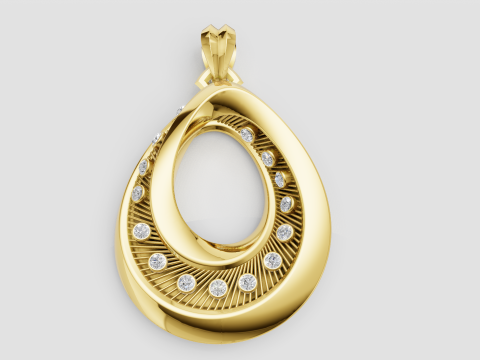 Teardrop pendant 3D Print Model