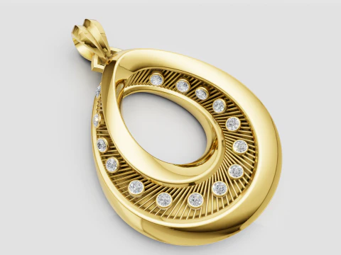 Teardrop pendant 3D Print Model