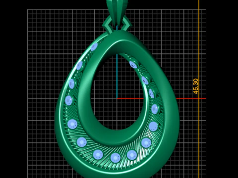Teardrop pendant 3D Print Model