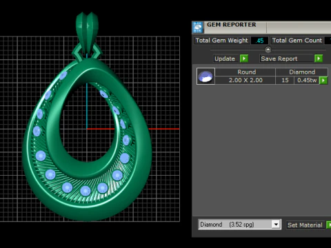 Teardrop pendant 3D Print Model