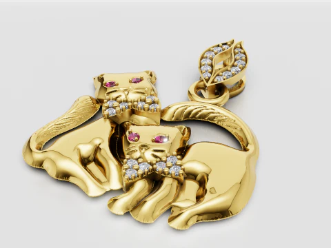 Pingente de gato Modelo de Impressão 3D