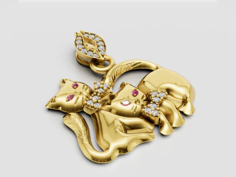 Cat pendant 3D Print Model