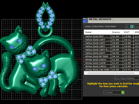 Cat pendant 3D 打印模型