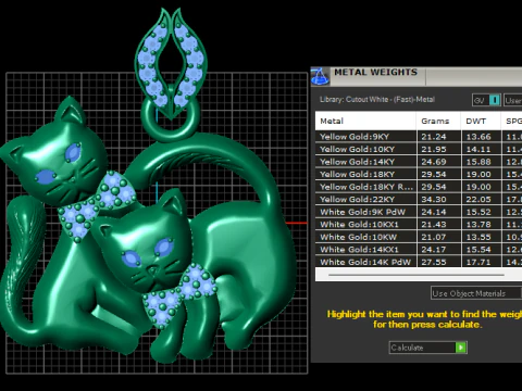 Cat pendant 3D Print Model