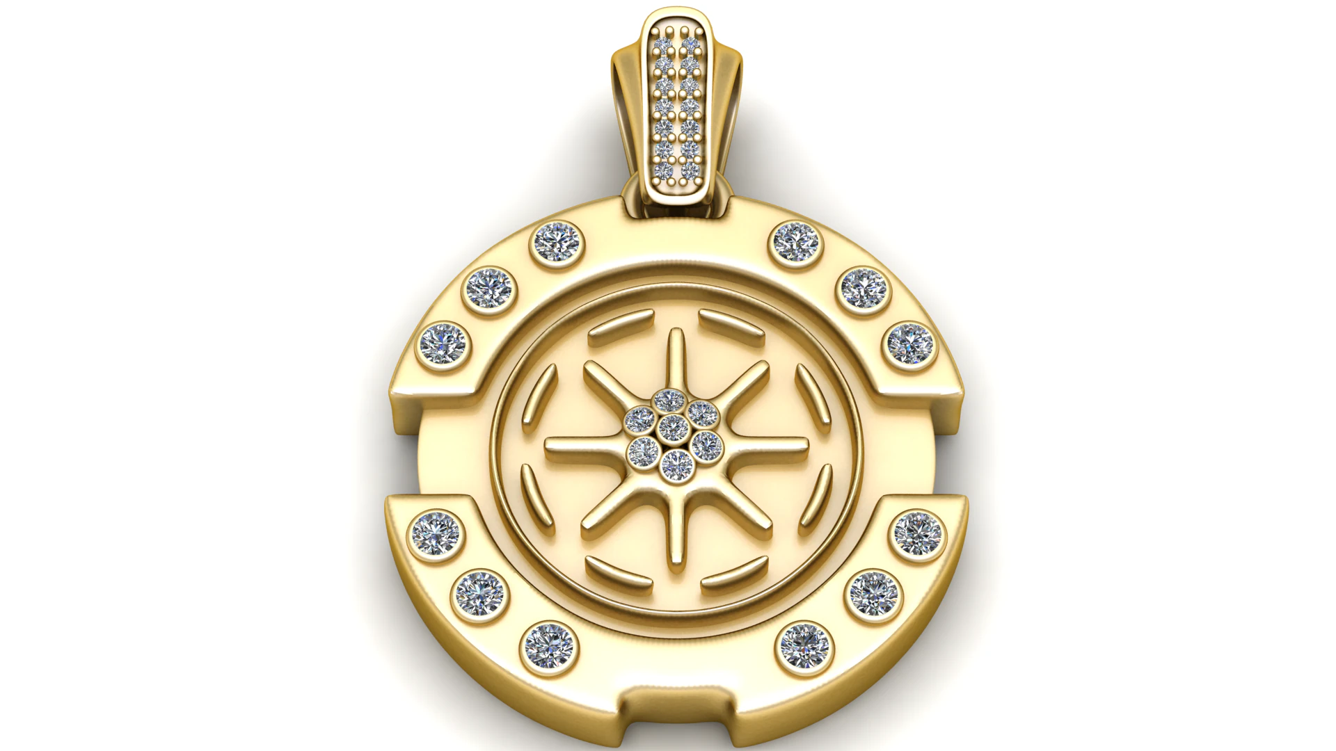 Gold pendant 3D Print Model .c4d .max .obj .3ds .fbx .stl .blend 