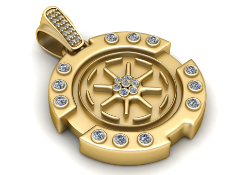 Gold pendant 3D 프린트 모델