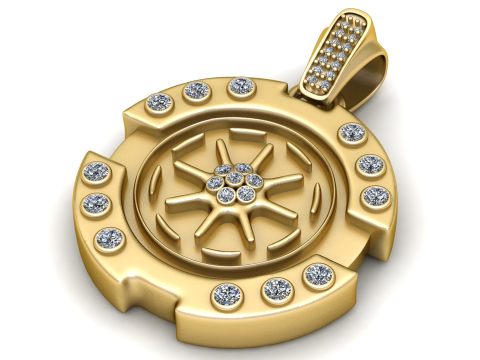 Gold pendant 3D 프린트 모델