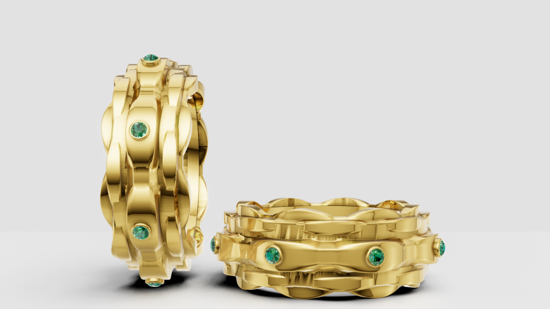 Chain link ring 3D 프린트 모델 .c4d .max .obj .3ds .fbx .stl .blend
