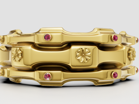 Floral gear ring 3D Print Model