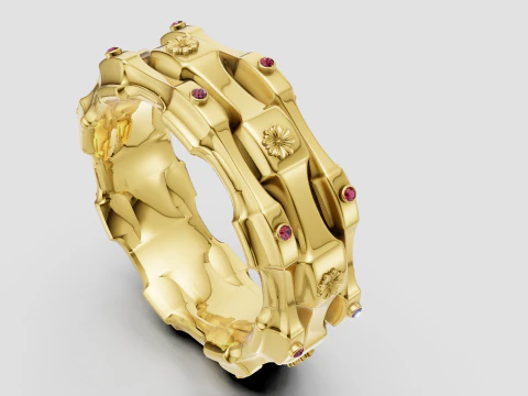 Floral gear ring 3D Print Model