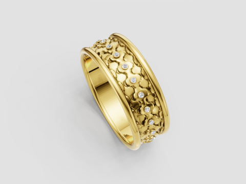 Honeycomb gold ring Modello di stampa 3D