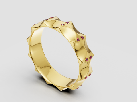 Textured gold ring 3D-printmodel