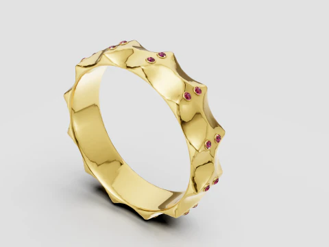Textured gold ring 3D Print Model