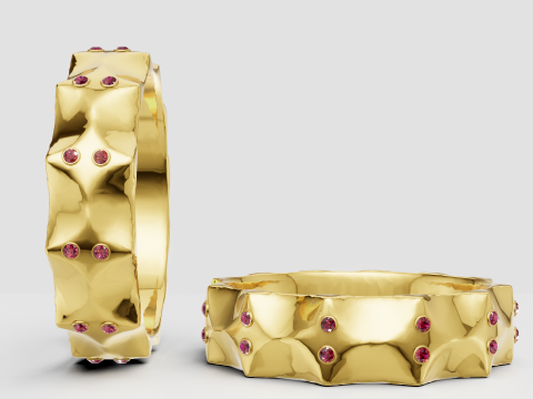 Textured gold ring 3D-printmodel