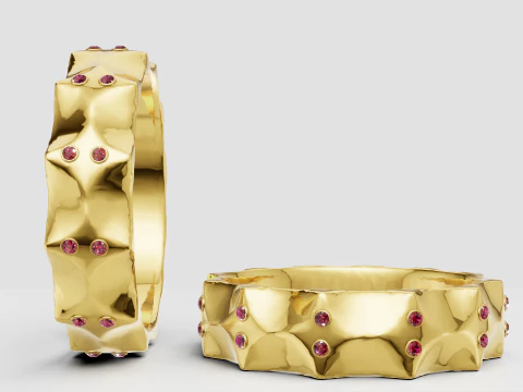 Textured gold ring 3D Print Model