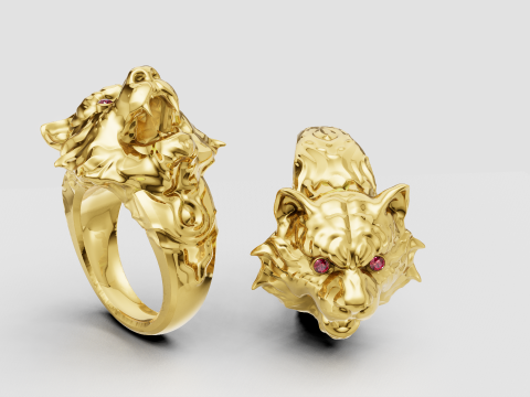 Lion head ring 3D Print Model