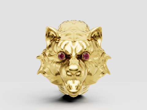 Lion head ring 3D 打印模型