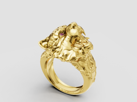 Lion head ring 3D 打印模型