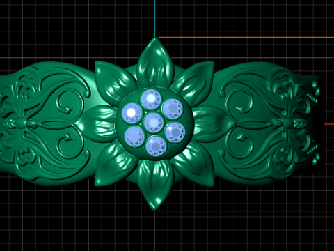Floral gold ring 3D Print Model
