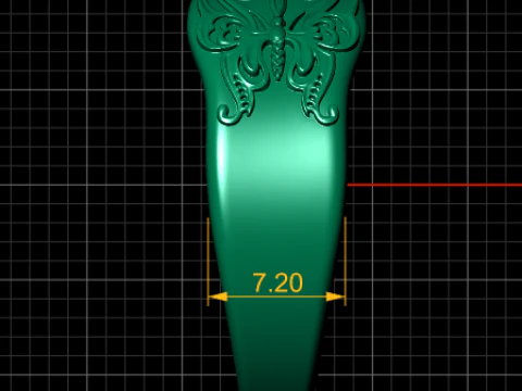 Floral gold ring 3D Print Model