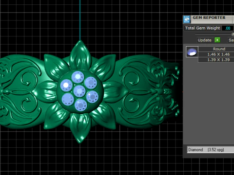 Floral gold ring 3D Print Model