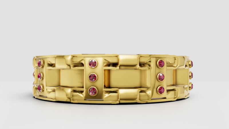 Gold link bracelet 3D Принт Модель .c4d .max .obj .3ds .fbx .stl .blend