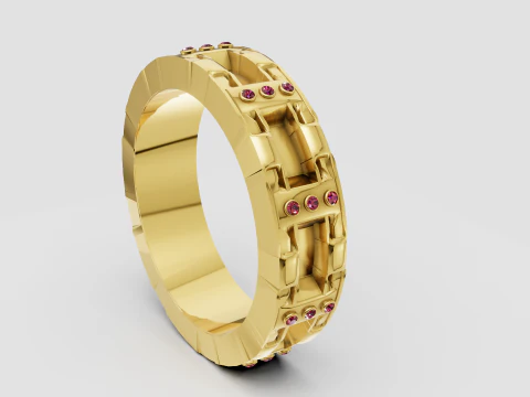 Gold link bracelet 3D Print Model